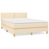 vidaXL Giroletto a Molle con Materasso Crema 140x200 cm in Tessuto