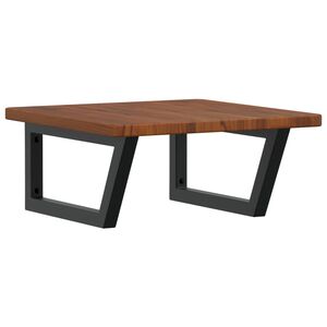 vidaXL Ripiano a Parete per Lavabo in Acciaio e Massello di Rovere