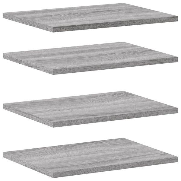 vidaXL Mensole Parete 4pz Grigio Sonoma 40x30x1,5cm Legno Multistrato