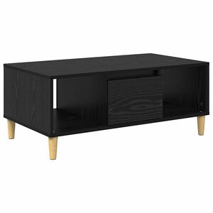 vidaXL Tavolino da salotto con cassetto Rovere Nero 90 x 50 x 26.5 cm