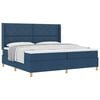 vidaXL Letto a molle con testiera Blu 200 x 200 cm Tessuto