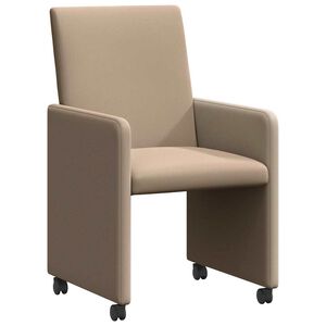 vidaXL Sedie da Pranzo con Ruote 2 pz Pelle sintetica Cappuccino