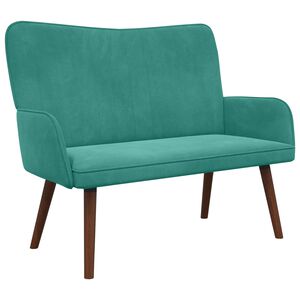 vidaXL Divano a 2 Posti Turchese 115 x 61 x 87 cm Velluto