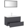 vidaXL Set Mobili da Bagno Grigio in Legno Multistrato