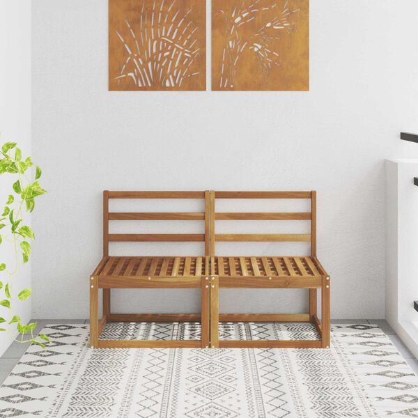 vidaXL 2 Pezzo Divano centrale per esterno Legno di Acacia Massello