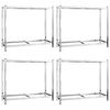 vidaXL Portapneumatici a 2 Livelli 4pz Argento 110x40x110cm in Acciaio
