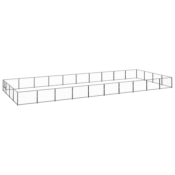 vidaXL Gabbia per Cani Nera 40 m&sup2; in Acciaio