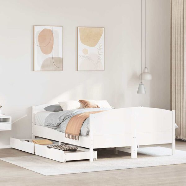 vidaXL Letto senza Materasso Bianco 120x190 cm Legno Massello di Pino