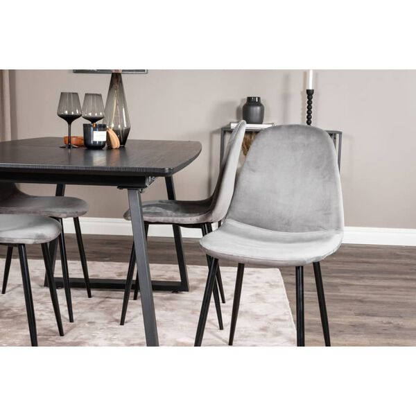 Venture Home Sedie da Pranzo 2 pz Polar in Velluto Grigio e Nero