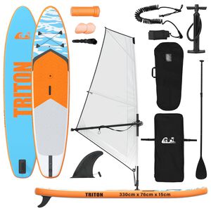 vidaXL SUP gonfiabile con vela TRITON 330 x 76 x 15 cm Blu per