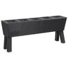 vidaXL Letto Rialzato con Gambe e 5 Vasi 118x25x50 cm Polyrattan Nero