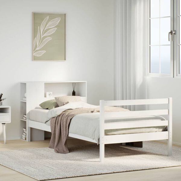 vidaXL Letto con Libreria senza Materasso 75x190 cm in Legno Pino
