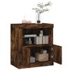vidaXL Credenza con Luci LED Rovere Fumo 60,5x37x67 cm