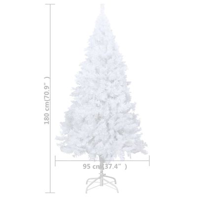 vidaXL Albero di Natale Preilluminato con Rami Spessi Bianco 180 cm