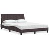 vidaXL Letto con Materasso Hanko Marrone Scuro 140x190cm Tessuto