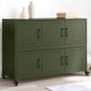 vidaXL Credenza Verde Oliva 100,5x39x72 cm in Acciaio
