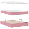 vidaXL Letto con contenitore e materasso Rosa 140 x 200 cm Velluto
