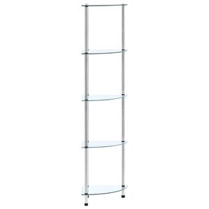 vidaXL Scaffale a 5 Livelli Trasparente 30x30x130cm in Vetro Temperato