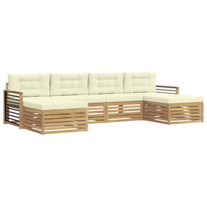 vidaXL Set di divani da esterno 6 pz Bianco e Crema