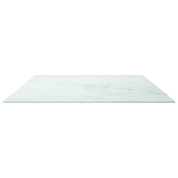 vidaXL Piano Tavolo Bianco 100x62 cm 8mm Vetro Temperato Design Marmo