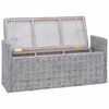 vidaXL Panchina con contenitore Bianco Lavato 110 x 40 x 50 cm Rattan