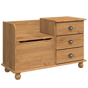 vidaXL Panchina con contenitore ASKIM Marrone 100 x 39 x 62 cm