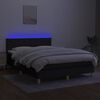 vidaXL Letto a Molle con Materasso e LED Nero 140x190 cm in Tessuto