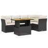 vidaXL Set Divani da Giardino 5 pz con Cuscini in Polyrattan Nero