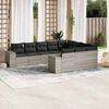vidaXL Set Divano Giardino 10 pz con Cuscini Grigio Chiaro Polyrattan