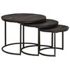 vidaXL Tavoli da Caff&egrave; Nido 3 pz Nero 54 x 54 x 40 cm