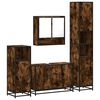 vidaXL Set Mobili da Bagno 4 pz Rovere Fumo in Legno Multistrato