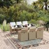 vidaXL Set da Pranzo da Giardino 7 pz con Cuscini in Polyrattan Beige