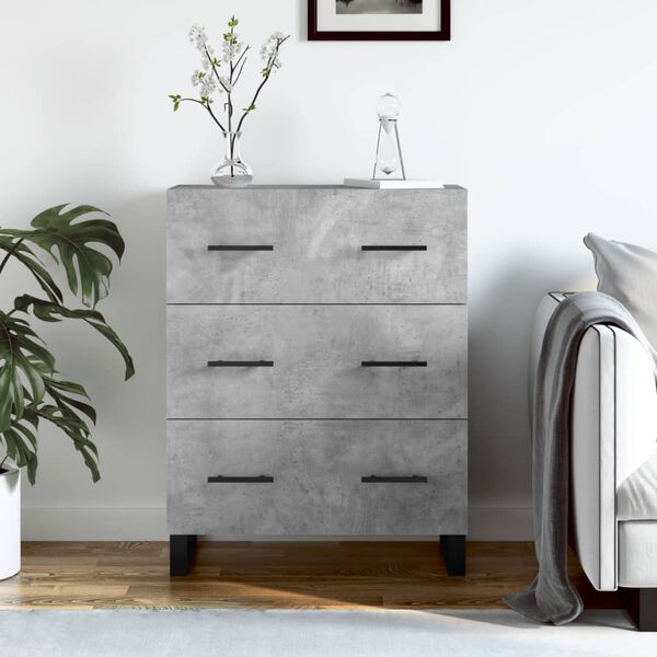 vidaXL Credenza Grigio Cemento 69,5x34x90 cm in Legno Multistrato