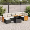 vidaXL Set Divani da Giardino con Cuscini 8 pz Nero Polyrattan Acacia