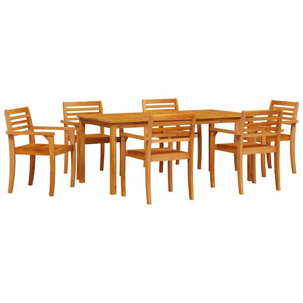 vidaXL Set da Pranzo per Giardino 7 pcs Marrone