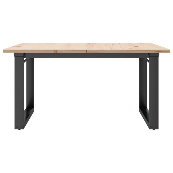 vidaXL Tavolino da Salotto Telaio a O 80x80x45cm Legno Pino e Acciaio