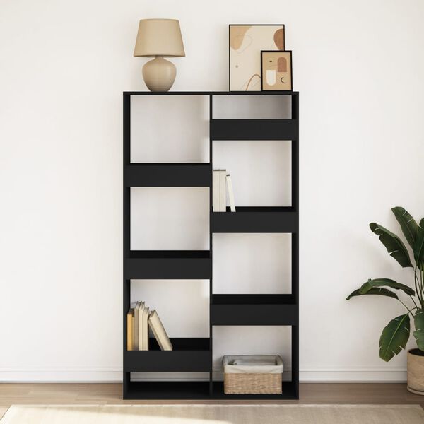 vidaXL Libreria Nera 100x33x175 cm in Legno Multistrato