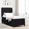 vidaXL Letto a molle con materasso Nero 90 x 190 cm Tessuto
