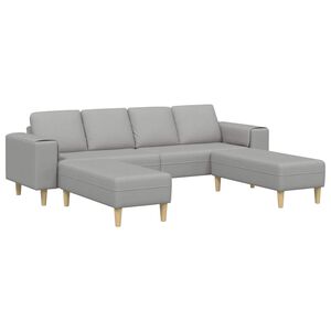 vidaXL Divano per Soggiorno 3 pcs Grigio Nuvola Poliestere