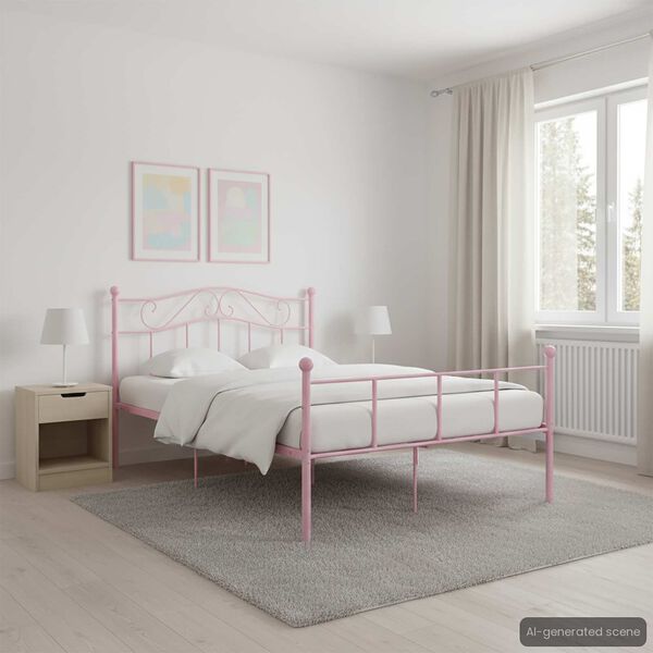 vidaXL Giroletto Rosa in Metallo 120x200 cm