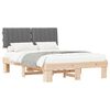 vidaXL Letto con Testiera Rivestita Grigio chiaro 135 x 190 cm
