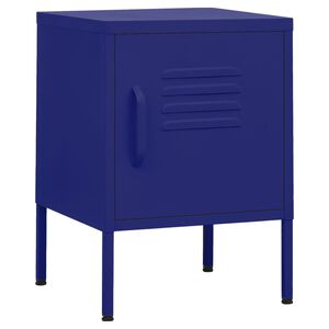 vidaXL Comodino Blu Marino 35x35x51 cm in Acciaio