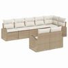 vidaXL Set Divano da Giardino 8 pz Beige e Bianco polyrattan