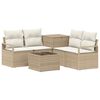 vidaXL Set di divani 6 pz Beige e Bianco Crema