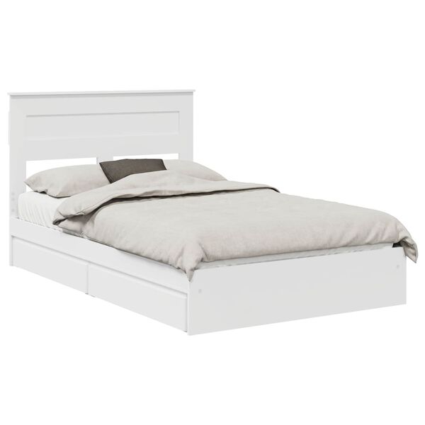 vidaXL Letto con Contenitore Bianco 120 x 190 cm Legno multistrato