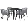 vidaXL Set da Pranzo per Giardino 5 pz Antracite