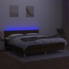 vidaXL Letto a Molle Materasso e LED Marrone Scuro 160x200 cm Tessuto