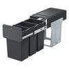 Hailo Secchio per Rifiuti Incorporato EcoLine 3x10L Nero