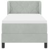 vidaXL Letto a molle con materasso Grigio chiaro 80 x 200 cm Velluto