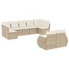 vidaXL Set Divano da Giardino 9 pz con Cuscini Beige in Polyrattan